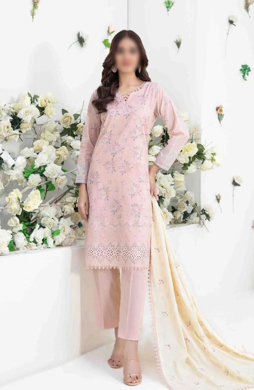 ELAF Unstitched Lawn Suit with Bana Dora Dupatta