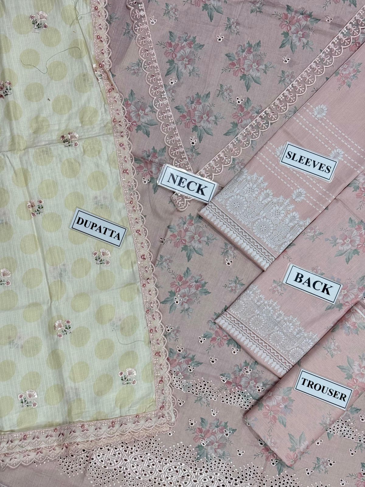 ELAF Unstitched Lawn Suit with Bana Dora Dupatta
