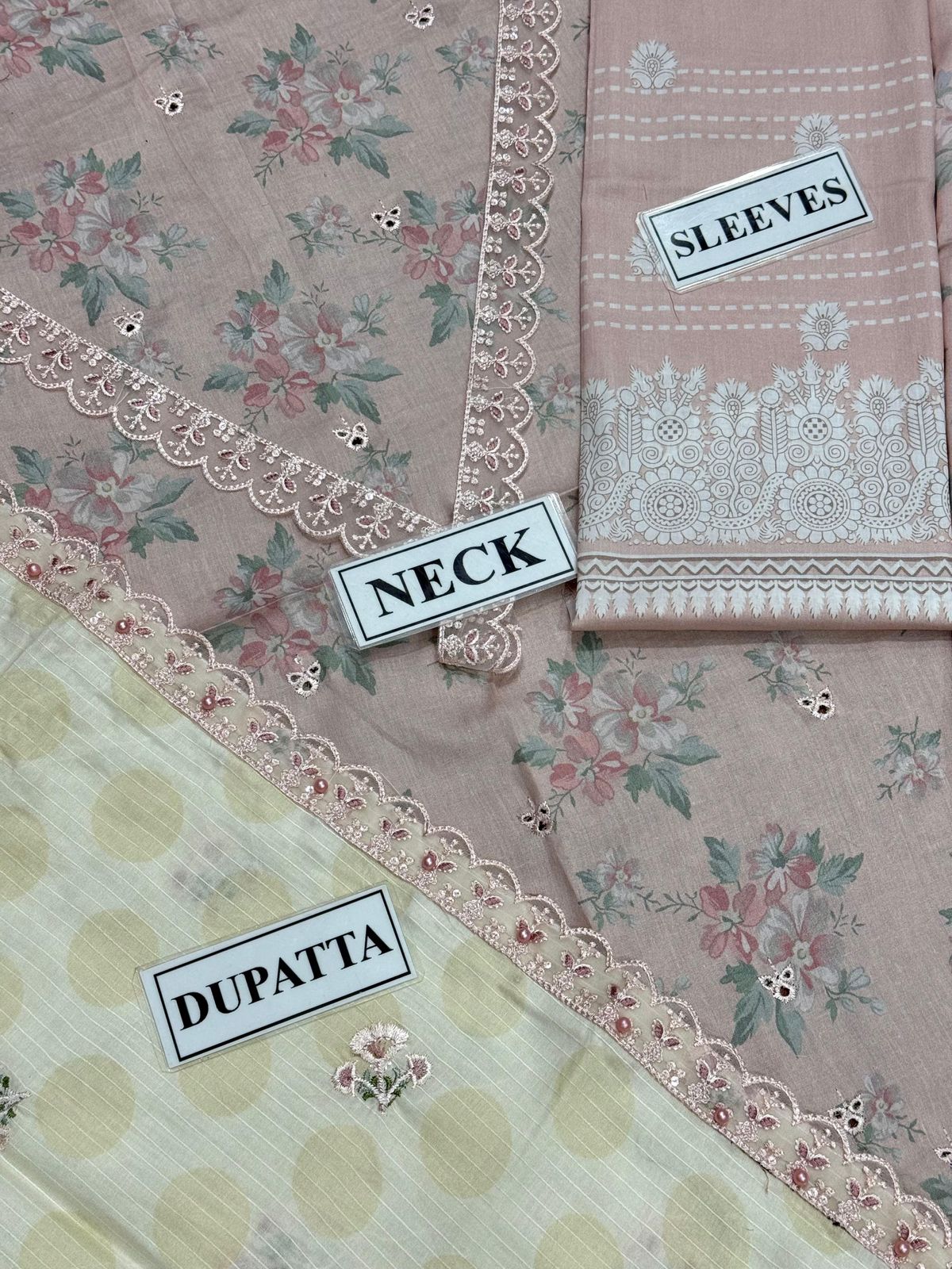 ELAF Unstitched Lawn Suit with Bana Dora Dupatta