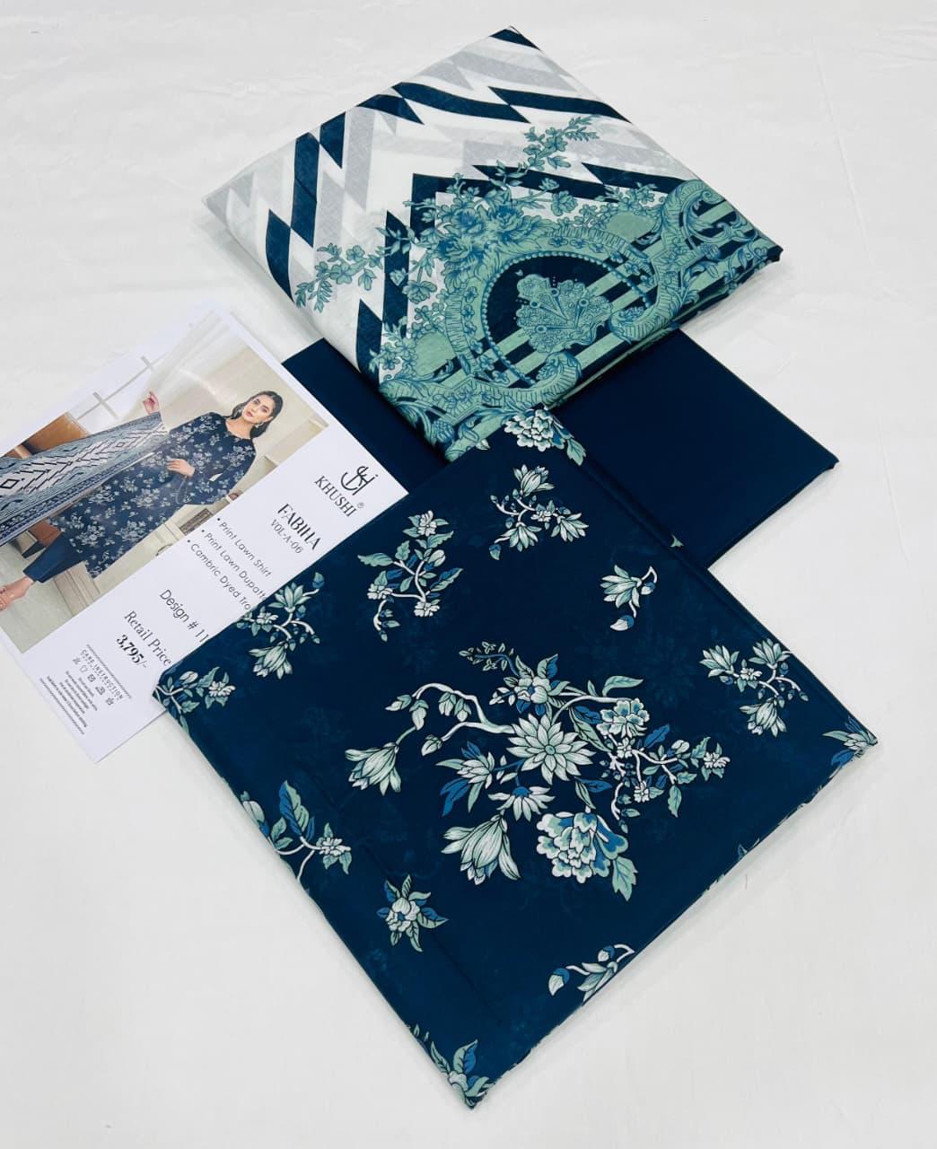 Khushi Digital Printed Lawn 3 Piece Suit
