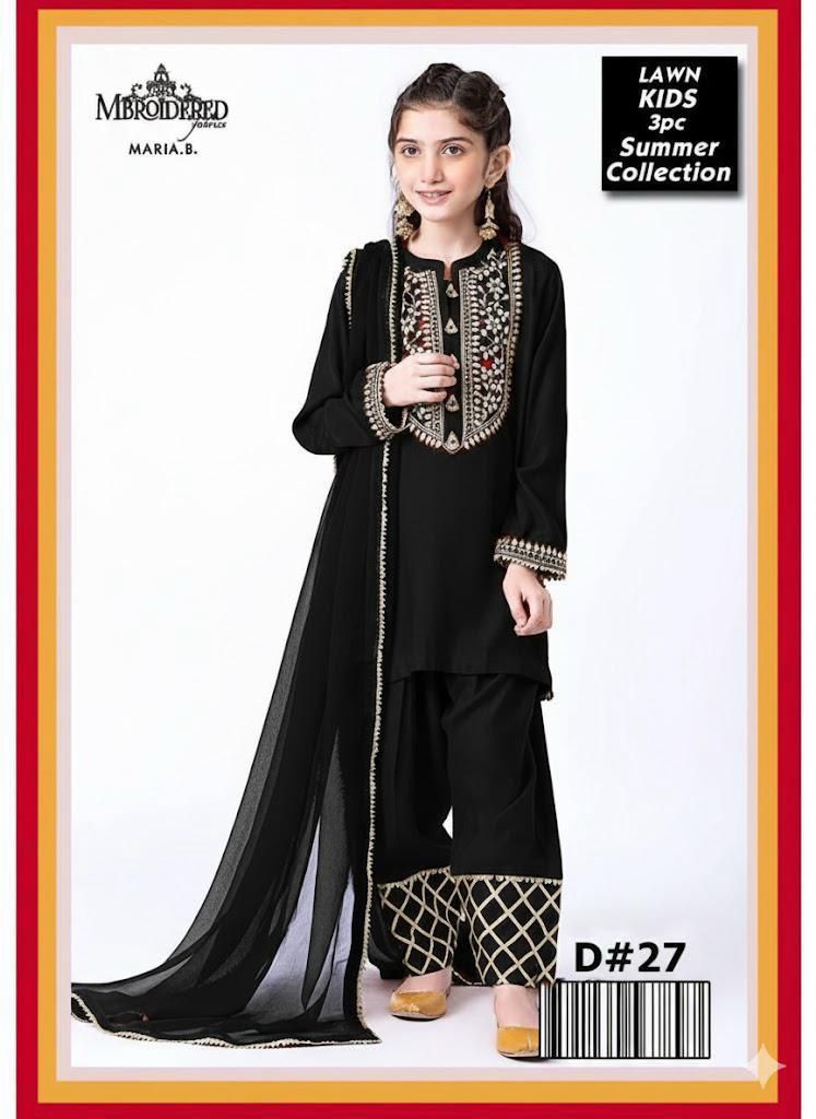 Kids Lawn Eid Collection 3 Piece Embroidered Girls Suit