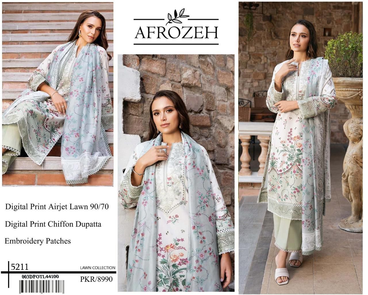 Afrozeh Luxury Digital Print Airjet Lawn