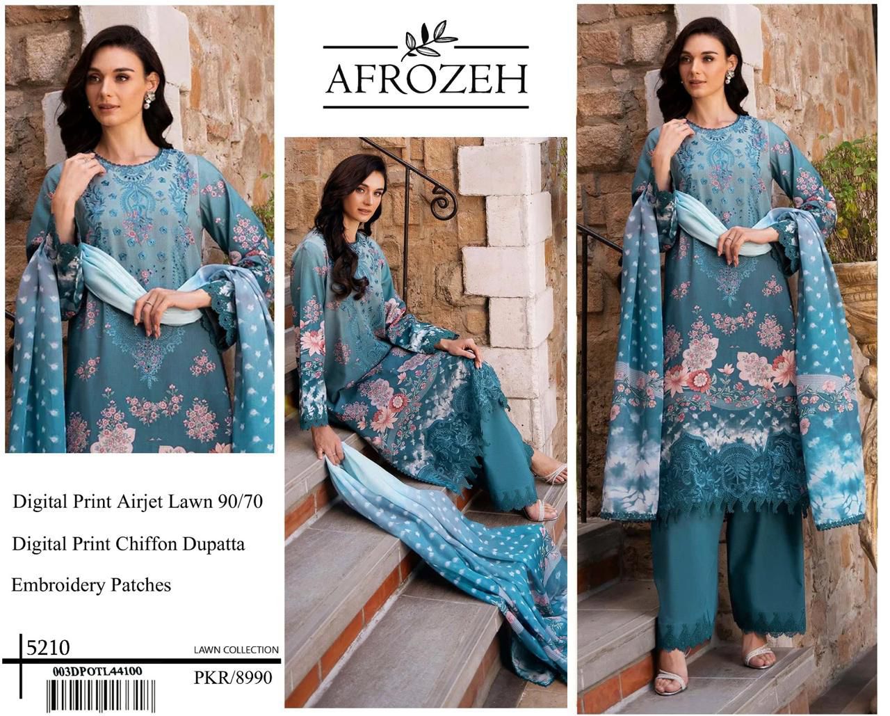 Afrozeh Luxury Digital Print Airjet Lawn