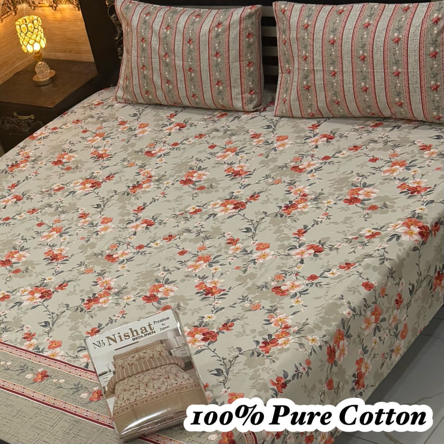 Pure Cotton King Size Bedsheet Set