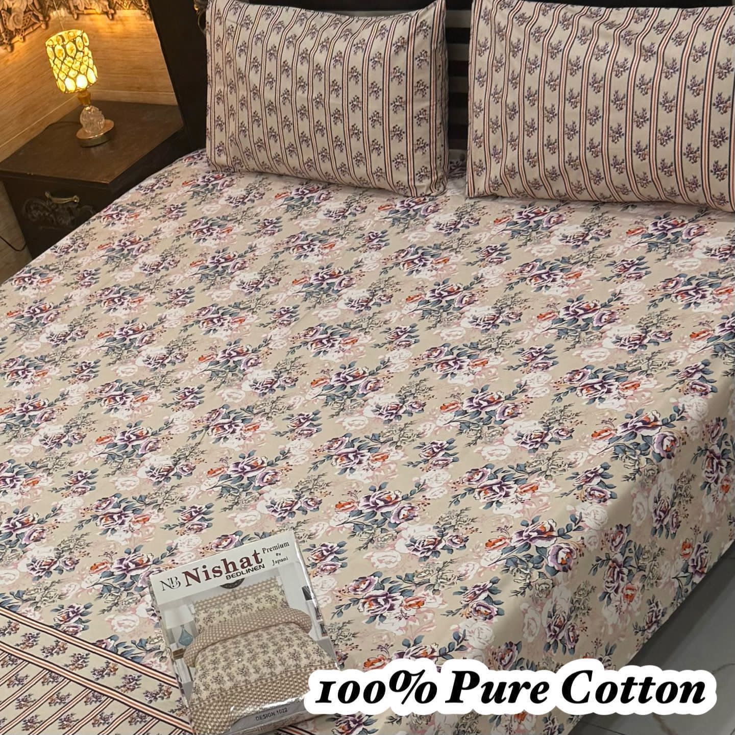Pure Cotton King Size Bedsheet Set