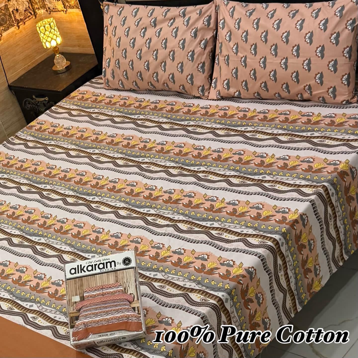 Pure Cotton King Size Bedsheet Set