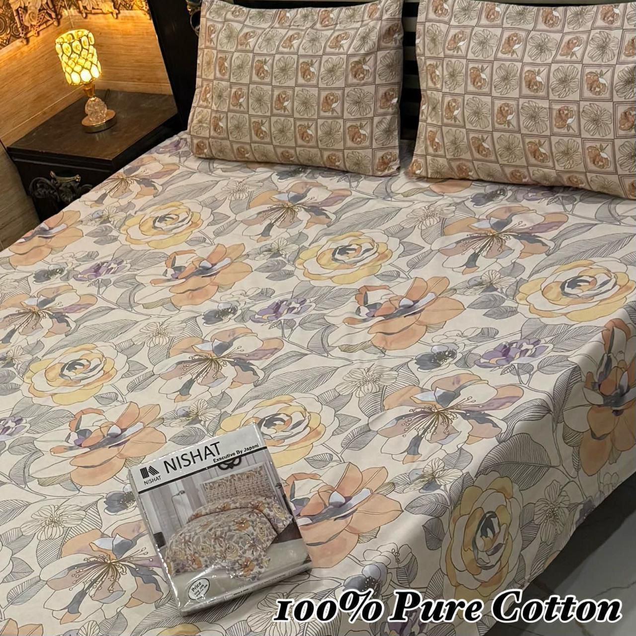 Pure Cotton King Size Bedsheet Set