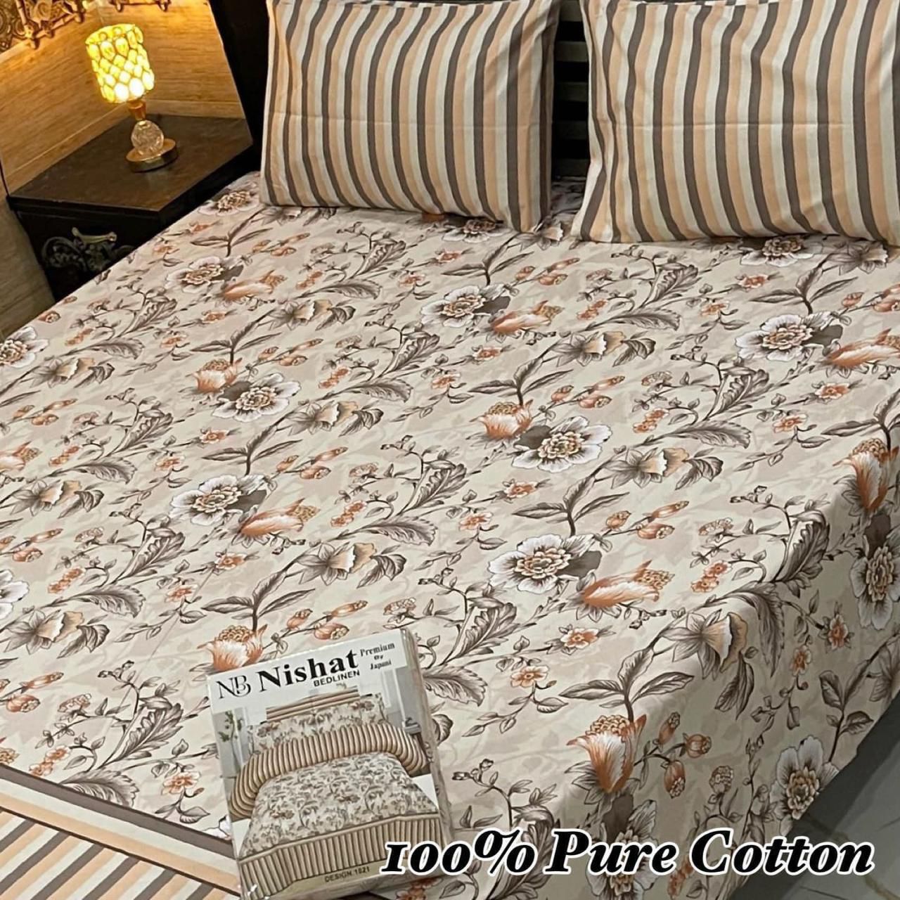 Pure Cotton King Size Bedsheet Set