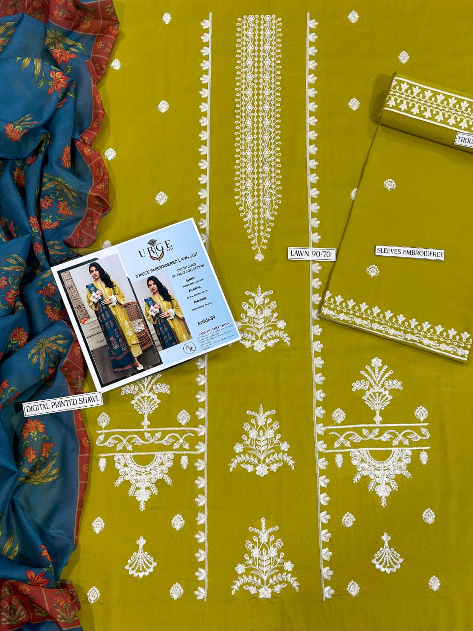 URGE Luxury Embroidered Lawn Suit