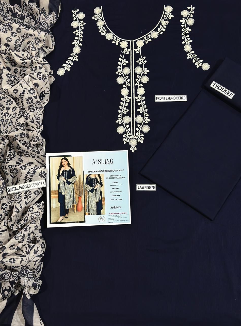 ASLING Luxury Embroidered Lawn Suit